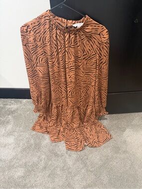 Nine West Rust Brown and Black Animal Print Dress